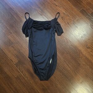 Black Off-Shoulder Swimsuit